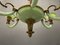 Lámpara colgante italiana Art Déco de vidrio opalino verde, Imagen 5