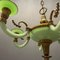 Lámpara colgante italiana Art Déco de vidrio opalino verde, Imagen 8