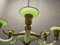 Lámpara colgante italiana Art Déco de vidrio opalino verde, Imagen 6
