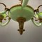 Italienische Art Deco Hängelampe aus grünem Opalglas 9