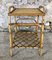 Vintage Rattan and Bamboo Side Table with Magazine Rack, 1960 2