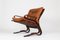 Fauteuil en Cuir Cognac par Elsa & Nordahl Solheim pour Rybo Rykken & Co, 1970s 1