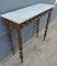 Wooden Console with Religious Carvings and Marble Cover, Image 7