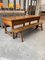 Farmhouse Table & Bench, Late 19th Century, Set of 2 3