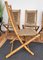 Mid-Century Italian Wood and Cord Woven Rope Folding Chairs, 1960s, Set of 6, Image 7