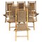 Mid-Century Italian Wood and Cord Woven Rope Folding Chairs, 1960s, Set of 6, Image 1