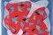 Kind of Cyan, Space Invaders Red Terrazzo Sprinkles Tile on Blue, 2022, Cyanotype, Image 4