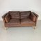 Brown Leather Sofa in the style of Morgensen 1