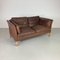 Brown Leather Sofa in the style of Morgensen 2
