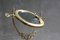 Art Nouveau Italian Brass Oval Table Mirror, Image 10