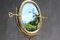 Art Nouveau Italian Brass Oval Table Mirror, Image 4