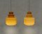 Mid-Century French Pendant Light in Amber Opaline Glass, 1970 6