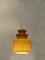 Mid-Century French Pendant Light in Amber Opaline Glass, 1970, Image 5