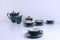 Cup Service for 6 People Richard Ginori Dark Green and Gold, Set of 15 17