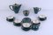 Cup Service for 6 People Richard Ginori Dark Green and Gold, Set of 15 1