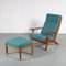 Chaise GE290 avec Ottomane par Hans J. Wegner pour Getama, Danemark, 1950s, Set de 2 2