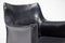 Black Leather Cab Armchair by Mario Bellini for Cassina 4