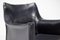 Fauteuil Cab en Cuir Noir par Mario Bellini pour Cassina 4