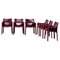 Oxblood Leather Cab Armchairs by Mario Bellini for Cassina, Set of 6, Image 1