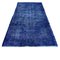 Turkish Overdyed Blue Rug in Wool 1
