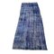 Turkish Overdyed Blue Narrow Runner Rug in Wool 9