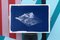 Kind of Cyan, Render 3D de paisaje de montaña en tonos de azul profundo, 2021, Cyanotype, Imagen 5