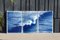 Kind of Cyan, Los Angeles Crashing Waves Triptychon in Blautönen, 2022, Cyanotypie 2