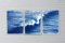 Kind of Cyan, Los Angeles Crashing Waves Triptych in Blue Tones, 2022, Cyanotype 3