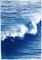 Kind of Cyan, Los Angeles Crashing Waves Triptych in Blue Tones, 2022, Cyanotype 5