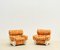 Mid-Century Modern Orange Armchairs, Italy, 1970s, Set of 2 10