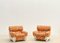 Mid-Century Modern Orange Armchairs, Italy, 1970s, Set of 2 2