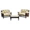 Mid-Century Modern Brazilian Easy Chairs and Ottoman by Jean Gillon for Italma W, Set of 3, Image 1