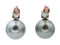 Grey Pearls & Emeralds with Diamonds, 14 Karat Rose and White Gold Earrings, Set of 2 3