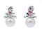 Boucles d'Oreilles Perles des Mers du Sud et Rubis avec Diamants et Platine, Set de 2 3