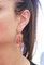 Coral & Diamonds with blue Sapphires, Pearls &14 Karat White Gold Dangle Earrings, Set of 2 5