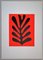 Henri Matisse, Feuille sur Fond Rouge, 1965, Lithographie 2