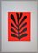 Henri Matisse, Leaf on a Red Background, 1965, Lithograph 2