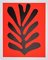 Henri Matisse, Blatt auf rotem Hintergrund, 1965, Lithographie 1