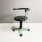 Italian Modern Green Swivel Chair on Wheels, 1980s 2