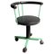 Italian Modern Green Swivel Chair on Wheels, 1980s 1