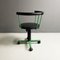 Italian Modern Green Swivel Chair on Wheels, 1980s 8