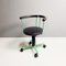 Italian Modern Green Swivel Chair on Wheels, 1980s 3