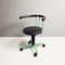 Italian Modern Green Swivel Chair on Wheels, 1980s, Image 3