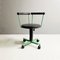 Italian Modern Green Swivel Chair on Wheels, 1980s 4