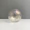 Vaso sferico moderno in vetro trasparente con motivi romboidali, Italia, anni '80, Immagine 11