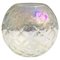 Italian Modern Transparent Spherical Glass Vase with Rhomboidal Motifs, 1980s, Image 1