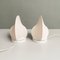 Mid-Century Italian Modern White Fabric Bedside Lamps, 1970s, Set of 2, Image 8
