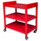 Italian Modern Red Plastic Trolley With Three Shelves & Wheels, 1980s, Image 1