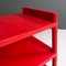 Italian Modern Red Plastic Trolley With Three Shelves & Wheels, 1980s, Image 8