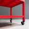 Italian Modern Red Plastic Trolley With Three Shelves & Wheels, 1980s 10